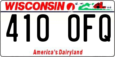 WI license plate 410OFQ