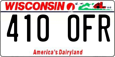 WI license plate 410OFR