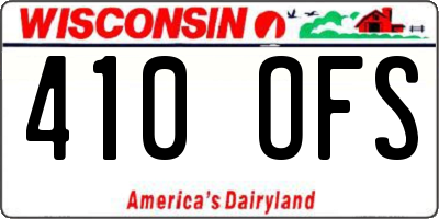 WI license plate 410OFS