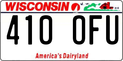 WI license plate 410OFU