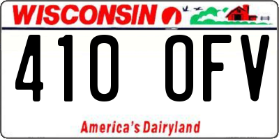 WI license plate 410OFV