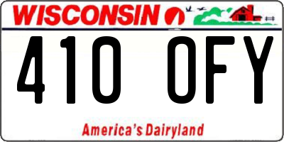 WI license plate 410OFY