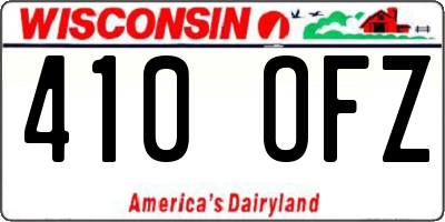 WI license plate 410OFZ
