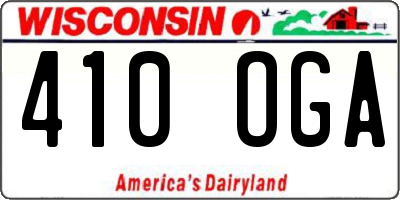 WI license plate 410OGA
