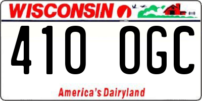 WI license plate 410OGC