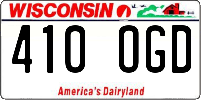 WI license plate 410OGD