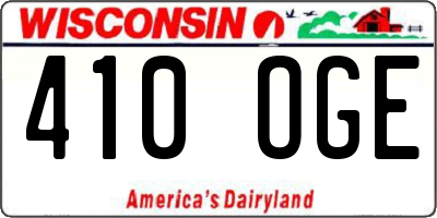 WI license plate 410OGE