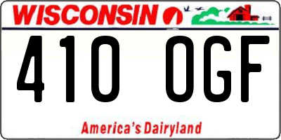 WI license plate 410OGF