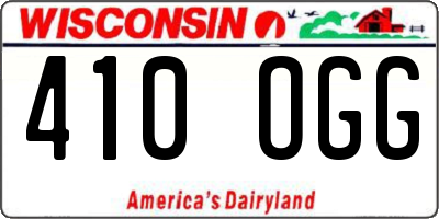 WI license plate 410OGG