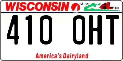 WI license plate 410OHT