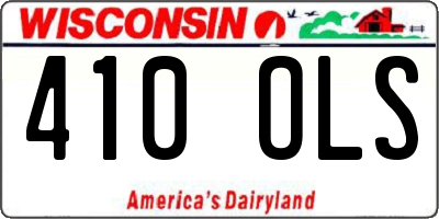 WI license plate 410OLS