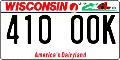 WI license plate 410OOK