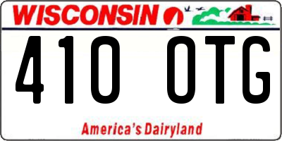 WI license plate 410OTG