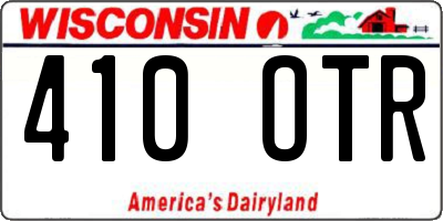 WI license plate 410OTR