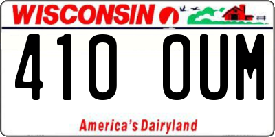 WI license plate 410OUM