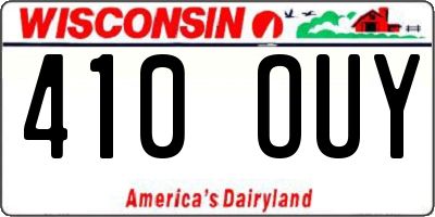 WI license plate 410OUY