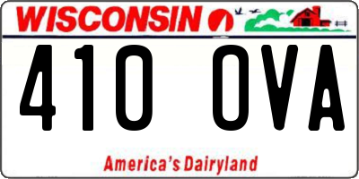 WI license plate 410OVA