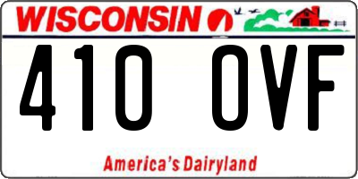 WI license plate 410OVF