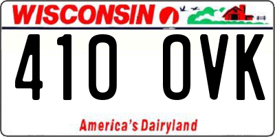 WI license plate 410OVK