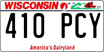 WI license plate 410PCY