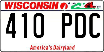 WI license plate 410PDC
