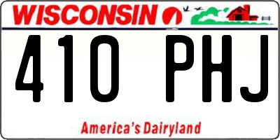 WI license plate 410PHJ