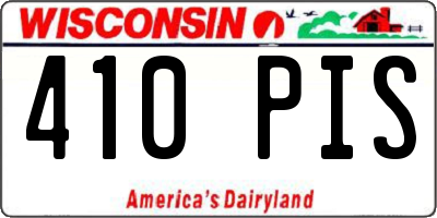 WI license plate 410PIS