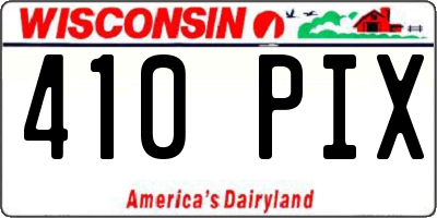 WI license plate 410PIX