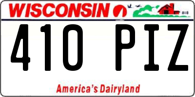 WI license plate 410PIZ