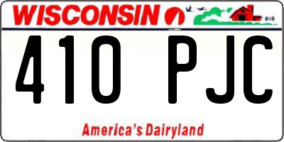 WI license plate 410PJC