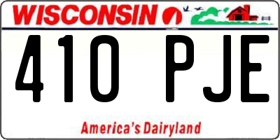 WI license plate 410PJE