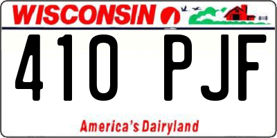 WI license plate 410PJF