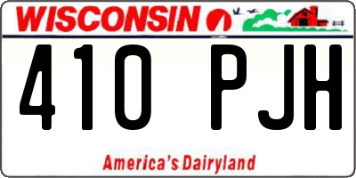 WI license plate 410PJH