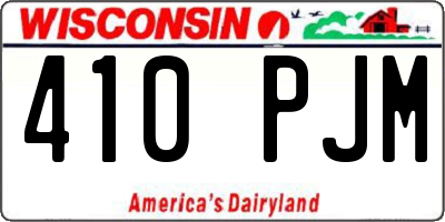 WI license plate 410PJM