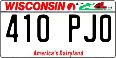 WI license plate 410PJO