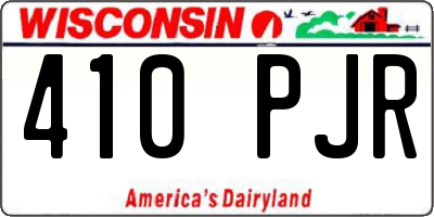 WI license plate 410PJR