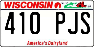 WI license plate 410PJS