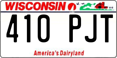 WI license plate 410PJT