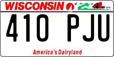 WI license plate 410PJU