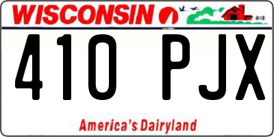 WI license plate 410PJX