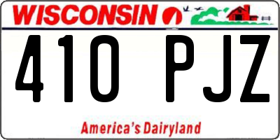 WI license plate 410PJZ