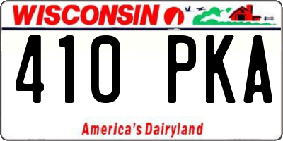 WI license plate 410PKA