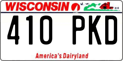 WI license plate 410PKD