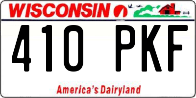WI license plate 410PKF