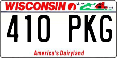 WI license plate 410PKG