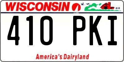 WI license plate 410PKI
