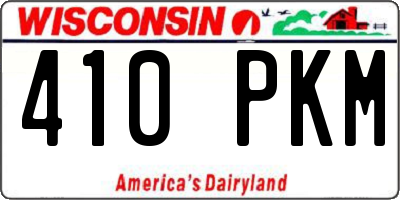 WI license plate 410PKM