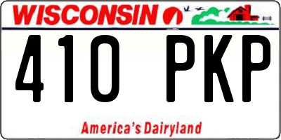 WI license plate 410PKP