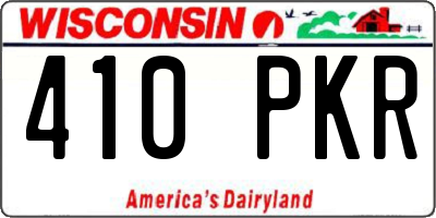 WI license plate 410PKR