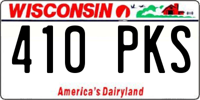 WI license plate 410PKS